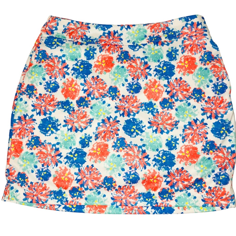 Greg Norman Womens 18” Inch Pull-On Golf Skort Floral Print Size Medium